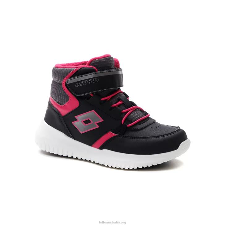 Kids Lotto 204N1052 All Black/Gravity Titan/Glamour Pink Fuga Amf Mid Cl Sl