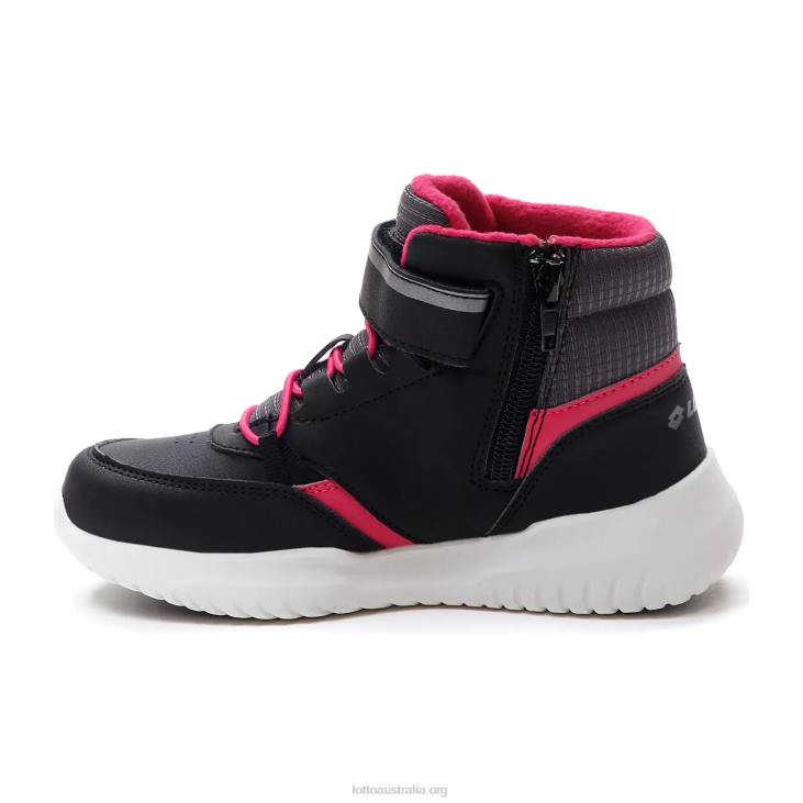Kids Lotto 204N1052 All Black/Gravity Titan/Glamour Pink Fuga Amf Mid Cl Sl