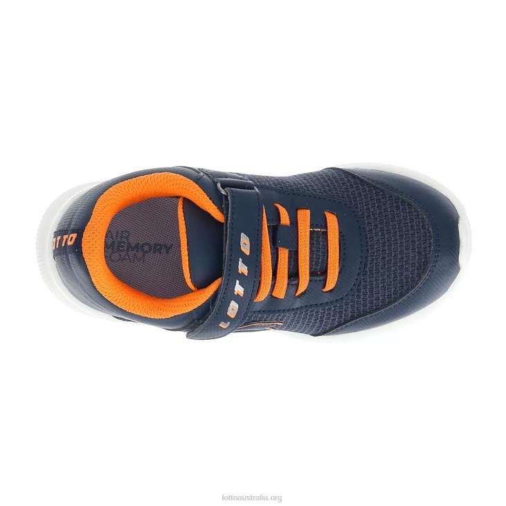 Kids Lotto 204N1087 Dress Blue/All Black/Rust Orange Evolite Amf III Mlg Cl S