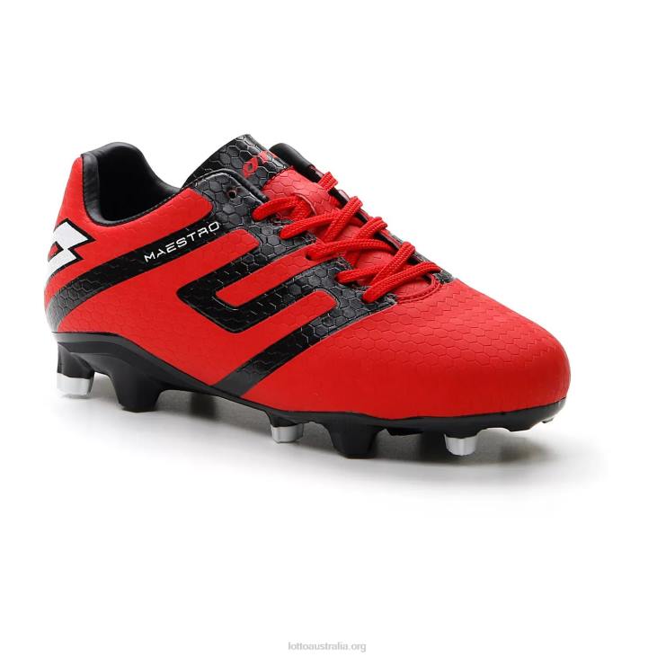 Kids Lotto 204N1102 Flame Red/All Black Maestro 700 IV Fg Jr