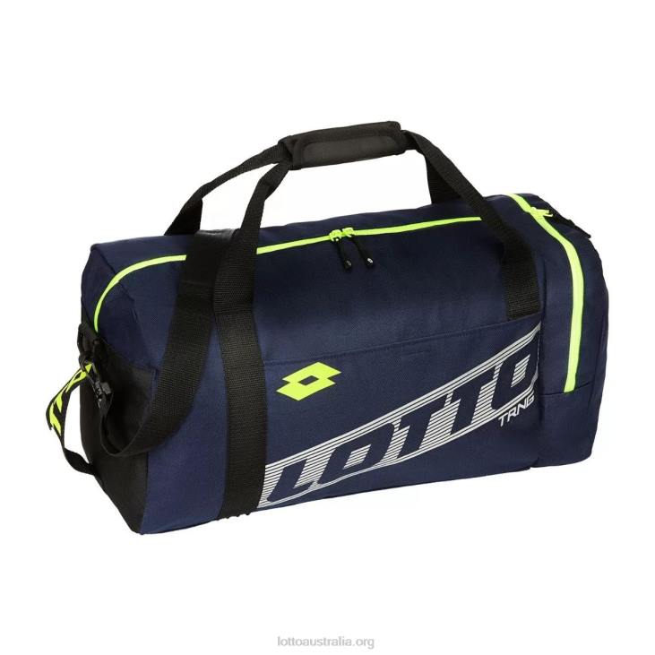 Men Lotto 204N653 Navy Blue/Silver Metal/Safety Yellow Bag Gym S