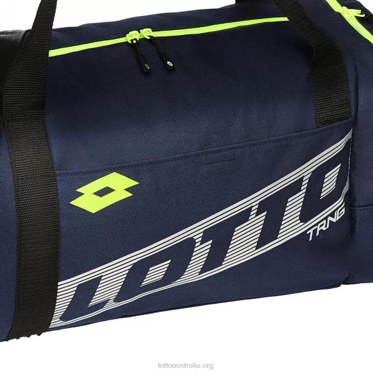 Men Lotto 204N653 Navy Blue/Silver Metal/Safety Yellow Bag Gym S