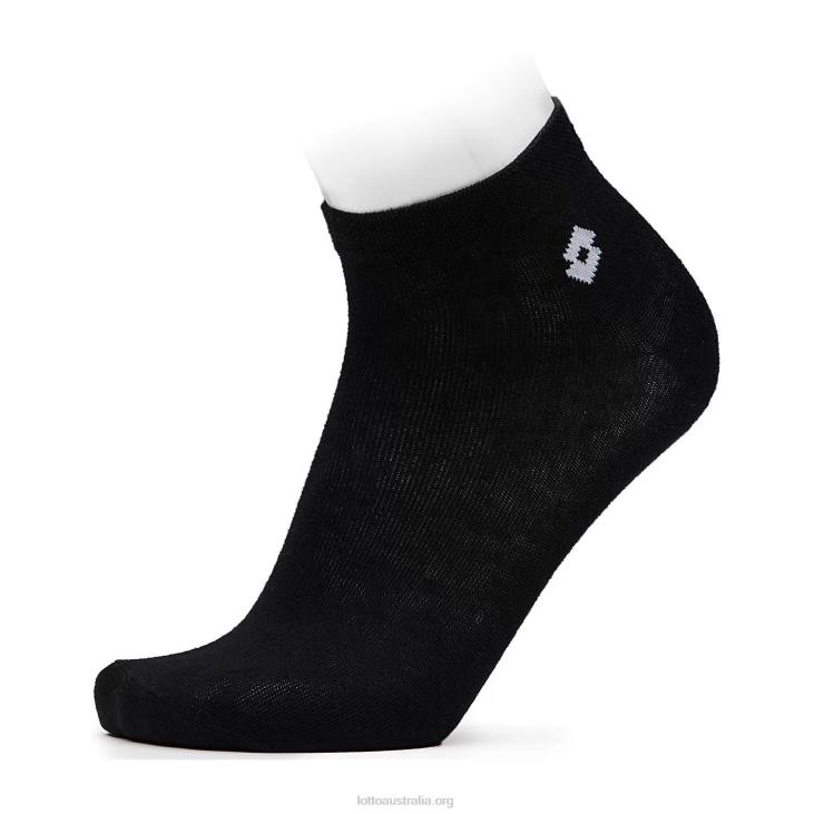 Men Lotto 204N660 All Black Sock Ankle II - Pk3Prs