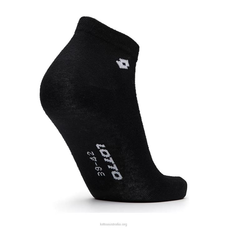 Men Lotto 204N660 All Black Sock Ankle II - Pk3Prs