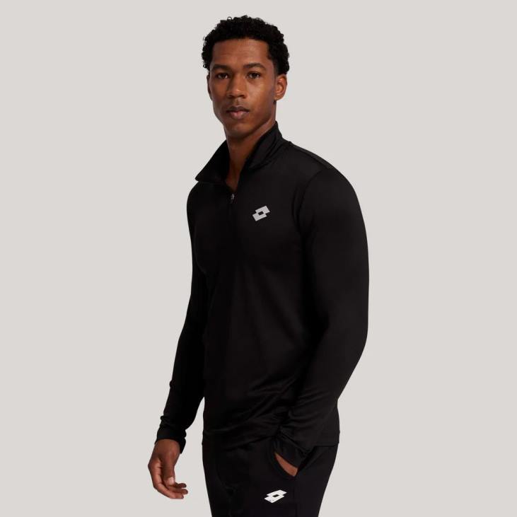 Men Lotto 204N1295 All Black Black Multi-Sport Half Zip Jacket