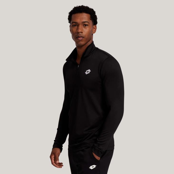 Men Lotto 204N1295 All Black Black Multi-Sport Half Zip Jacket