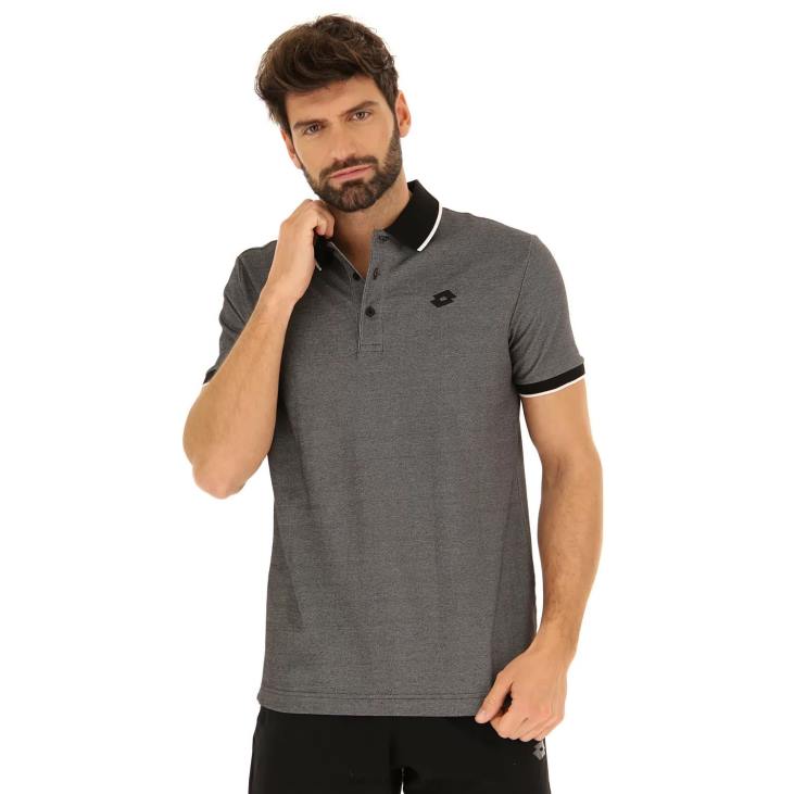 Men Lotto 204N563 All Black Polo Firenze Pq