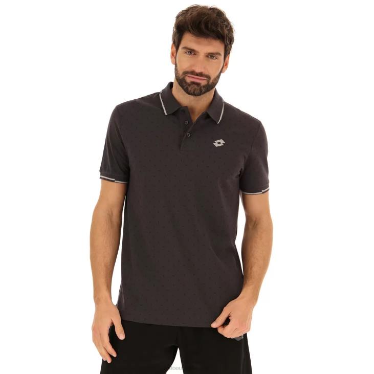 Men Lotto 204N569 Ebony/Cool Gray 6C Polo Elba