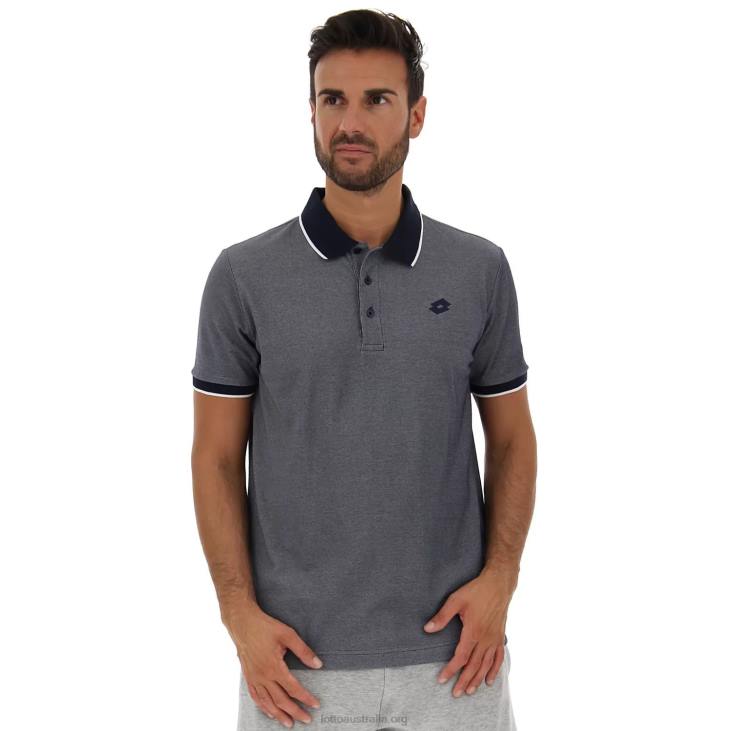 Men Lotto 204N575 Navy Blue/Brilliant White Polo Firenze Pq