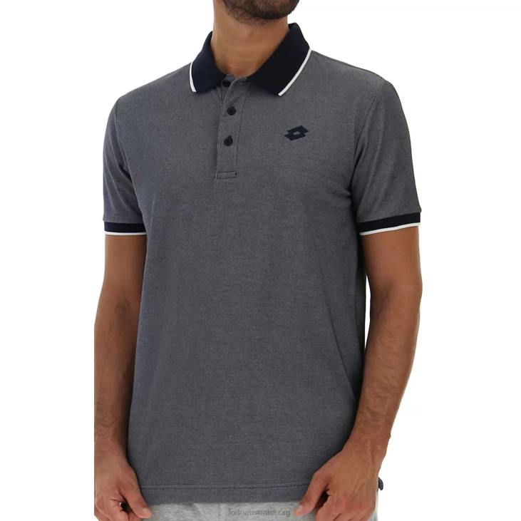 Men Lotto 204N575 Navy Blue/Brilliant White Polo Firenze Pq