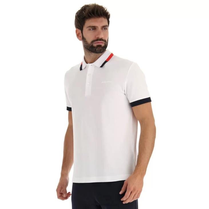 Men Lotto 204N577 Bright White Polo Alassio II Pq