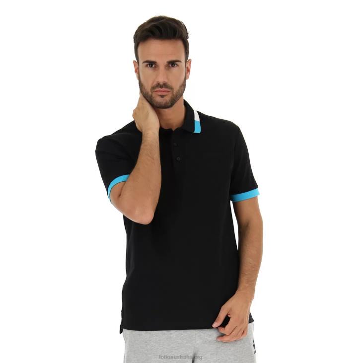 Men Lotto 204N579 All Black Polo Alassio II Pq