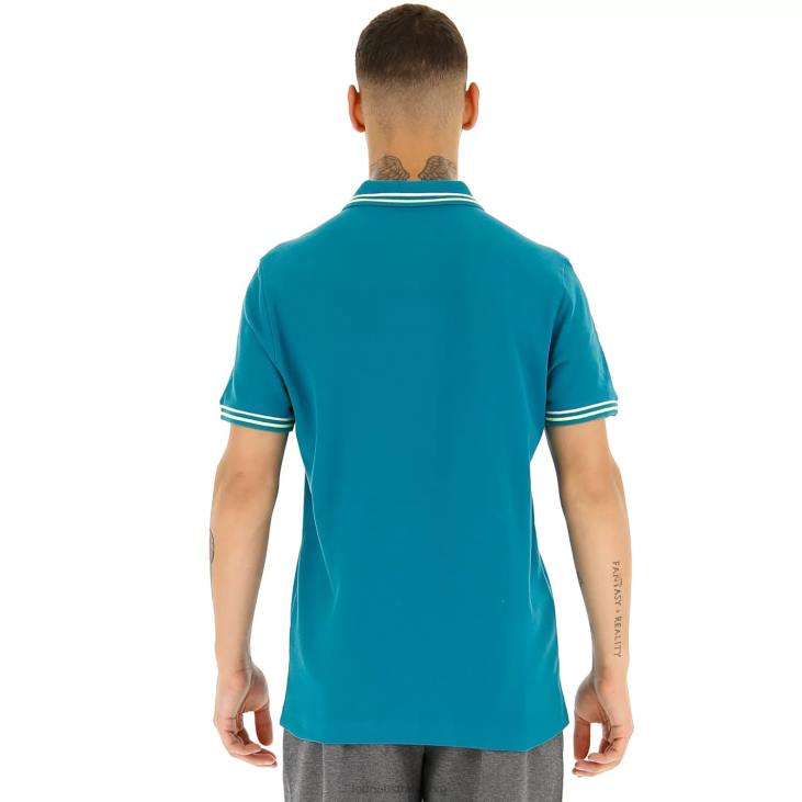 Men Lotto 204N585 Deep Lake/Light Green Polo Classica Pq