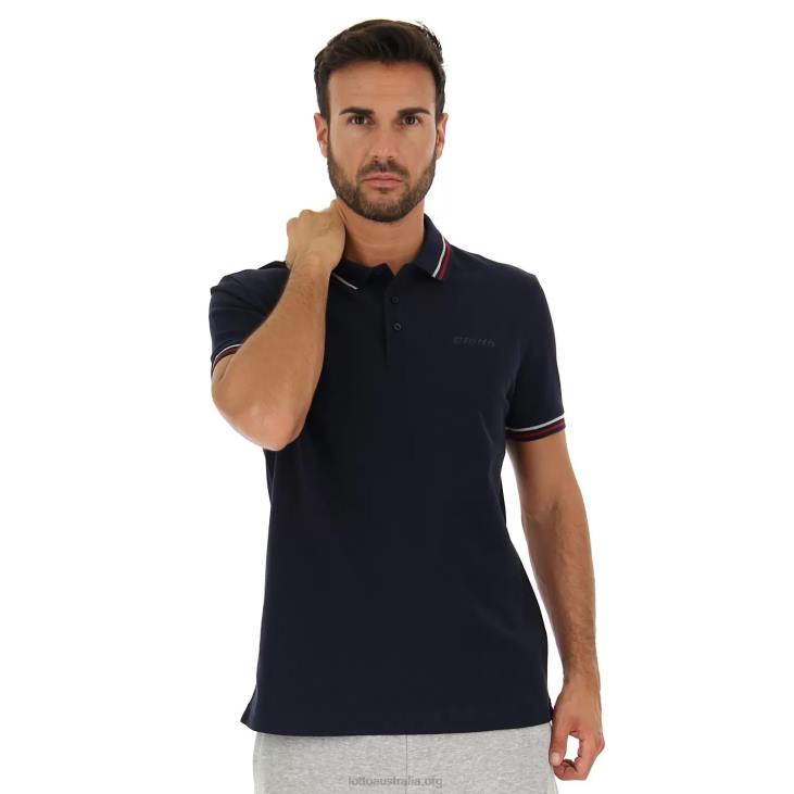 Men Lotto 204N590 Navy Blue/Red Scooter Polo Classica Pq