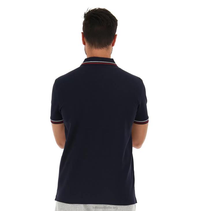 Men Lotto 204N590 Navy Blue/Red Scooter Polo Classica Pq