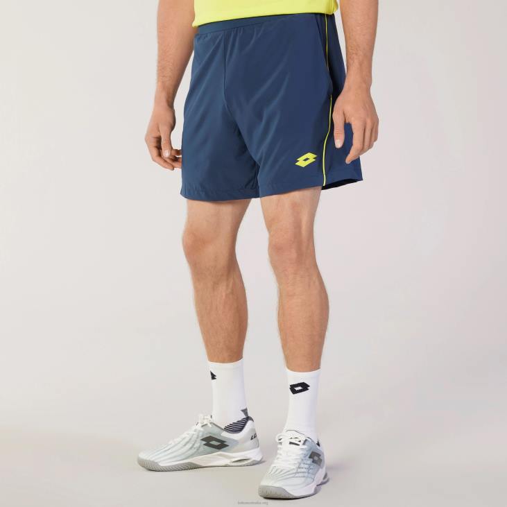 Men Lotto 204N1287 Dark Denim/Acid Yellow Blue Superrapida Shorts