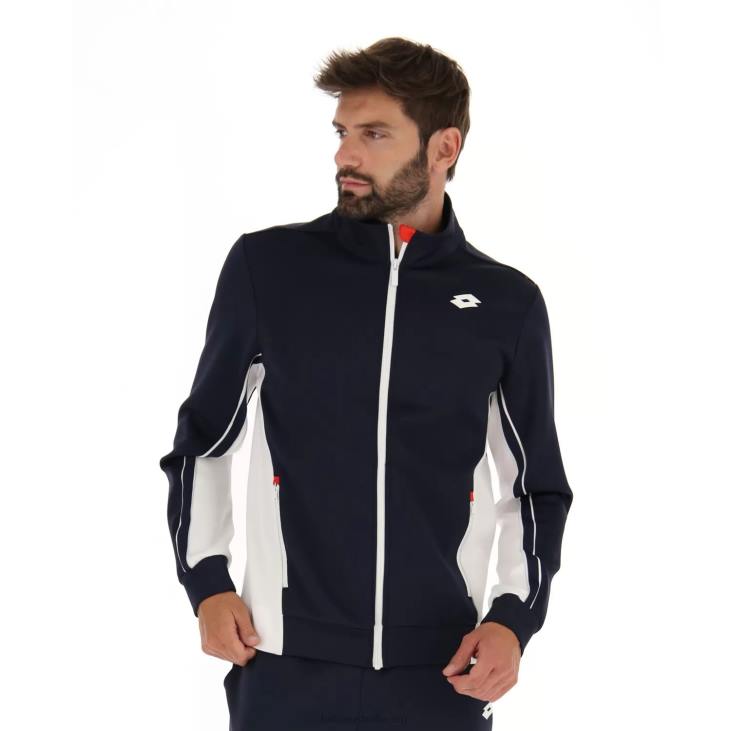 Men Lotto 204N274 Navy Blue/Bright White Squadra II Jacket