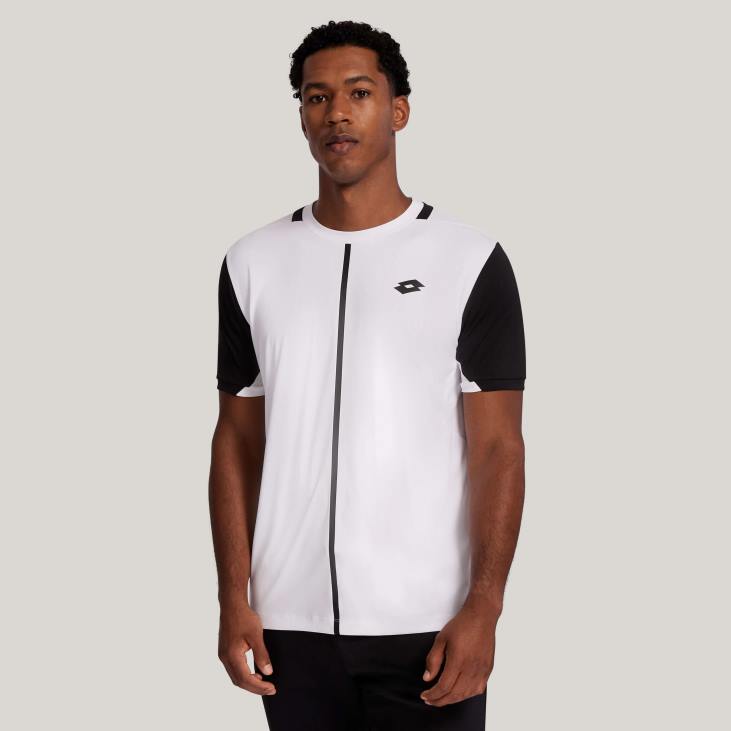 Men Lotto 204N1251 Bright White/All Black White Top Ten Tee