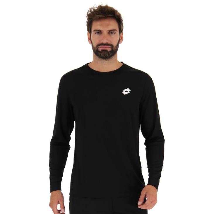 Men Lotto 204N1255 All Black Black Multi-Sport Long Sleeve Tee