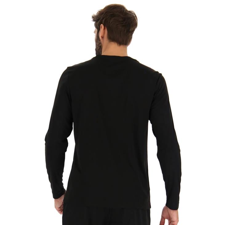Men Lotto 204N1255 All Black Black Multi-Sport Long Sleeve Tee