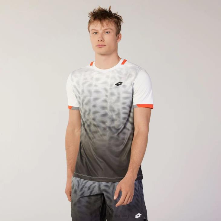 Men Lotto 204N1316 All Black/Bright White Black/White Multi-Color Top Ten Tee