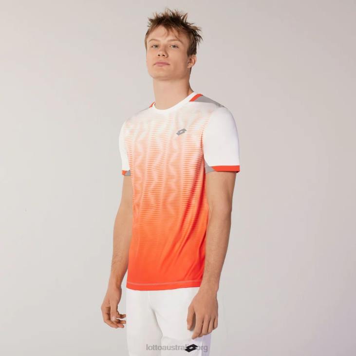 Men Lotto 204N1317 Red Poppy/Bright White Red Multi-Color Top Ten Tee