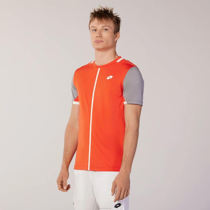 Men Lotto 204N1320 Red Poppy/Quicksilver Red Top Ten Tee