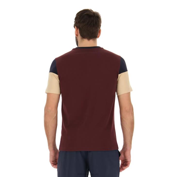 Men Lotto 204N383 Vineyard Dk Red Athletica Lg III Tee Bck Js