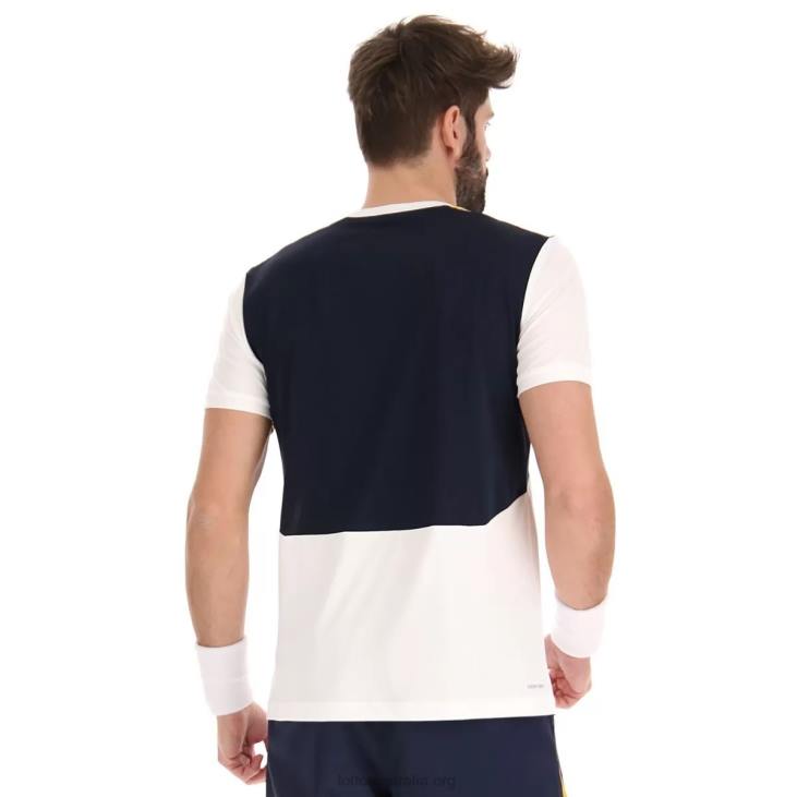 Men Lotto 204N492 Bright White/Navy Blue Top IV Tee 1
