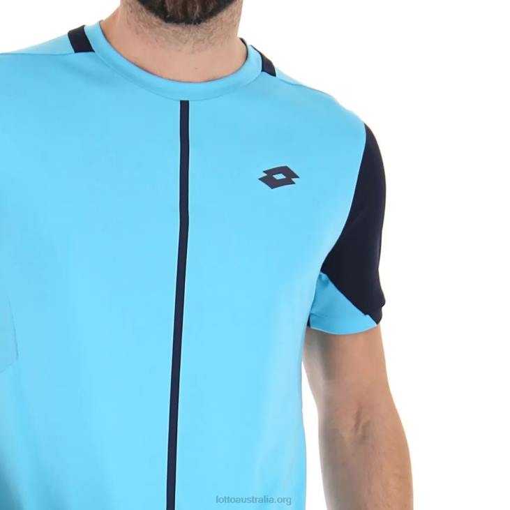 Men Lotto 204N495 Blue Atoll/Navy Blue Top IV Tee