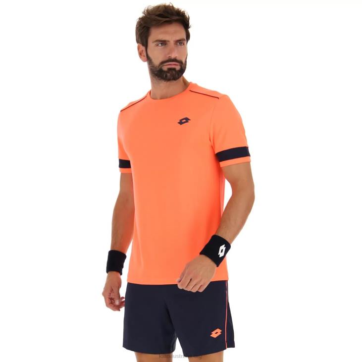 Men Lotto 204N501 Coral Fluo Superrapida V Tee