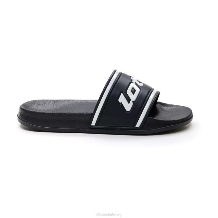 Men Lotto 204N266 All Black/All White Midway IV Slide