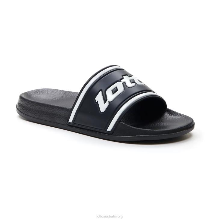 Men Lotto 204N266 All Black/All White Midway IV Slide