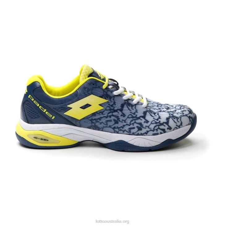 Men Lotto 204N205 All White/Acid Yellow/Dark Denim Superrapida 200 III