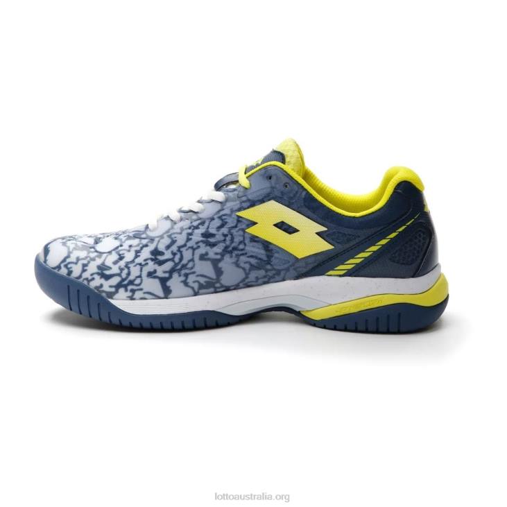Men Lotto 204N205 All White/Acid Yellow/Dark Denim Superrapida 200 III