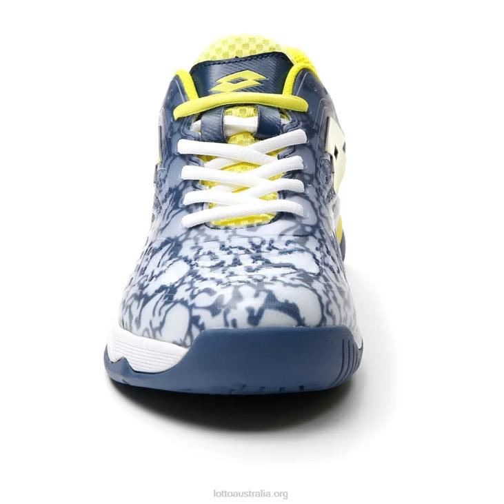 Men Lotto 204N205 All White/Acid Yellow/Dark Denim Superrapida 200 III