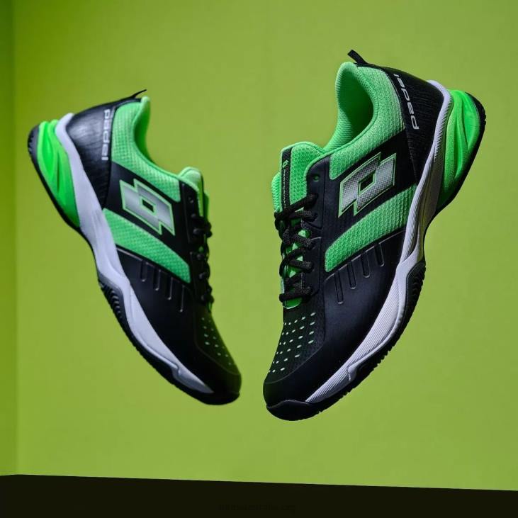 Men Lotto 204N207 All Black/Green Apple Neo Superrapida 400 IV