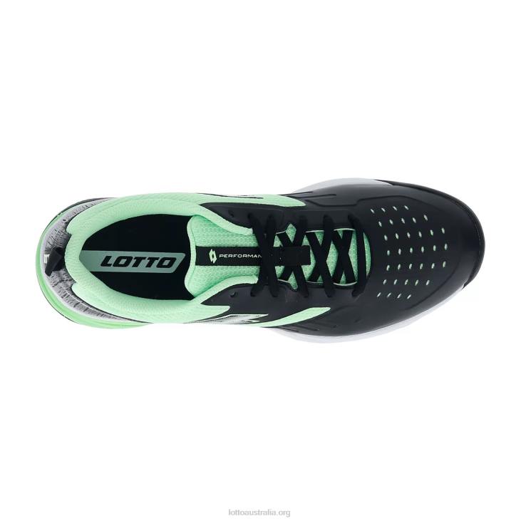 Men Lotto 204N207 All Black/Green Apple Neo Superrapida 400 IV