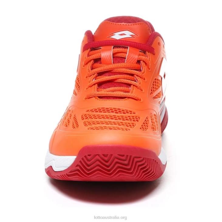 Men Lotto 204N208 Red Orange/All White/Red Toreador Superrapida 200 Prt