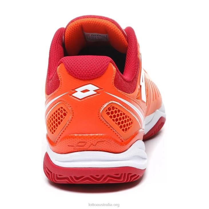 Men Lotto 204N208 Red Orange/All White/Red Toreador Superrapida 200 Prt