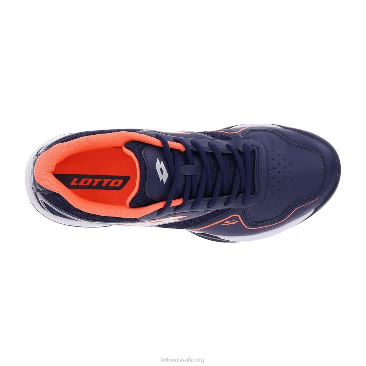 Men Lotto 204N209 Navy Blue/All White/Coral Fluo Superrapida 400 III