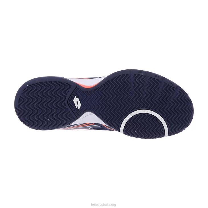 Men Lotto 204N209 Navy Blue/All White/Coral Fluo Superrapida 400 III