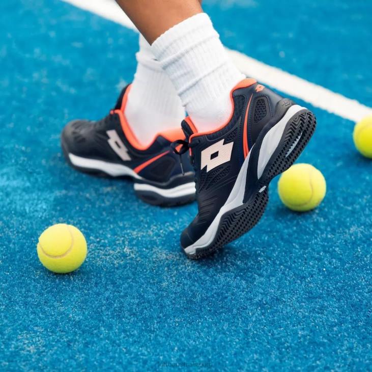 Men Lotto 204N210 Navy Blue/All White/Coral Fluo Superrapida 200 Prt