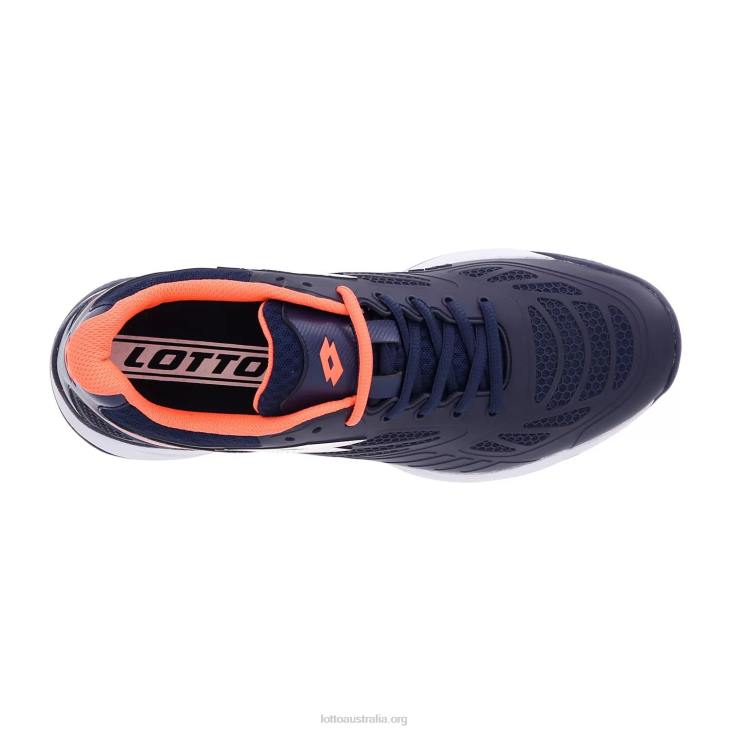 Men Lotto 204N210 Navy Blue/All White/Coral Fluo Superrapida 200 Prt