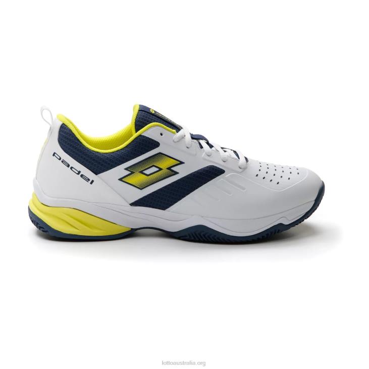 Men Lotto 204N212 All White/Acid Yellow/Dark Denim Superrapida 400 IV
