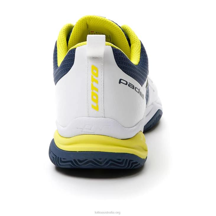 Men Lotto 204N212 All White/Acid Yellow/Dark Denim Superrapida 400 IV