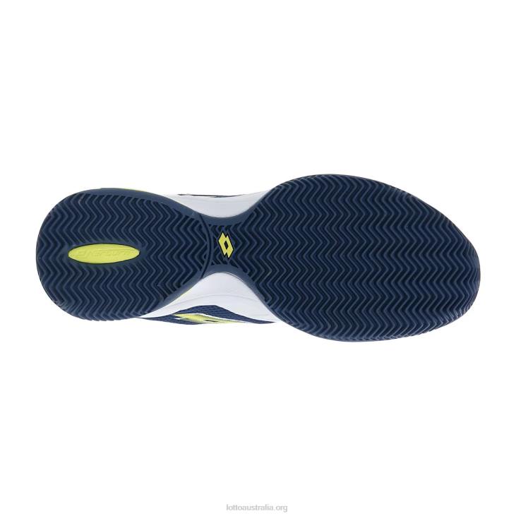 Men Lotto 204N212 All White/Acid Yellow/Dark Denim Superrapida 400 IV