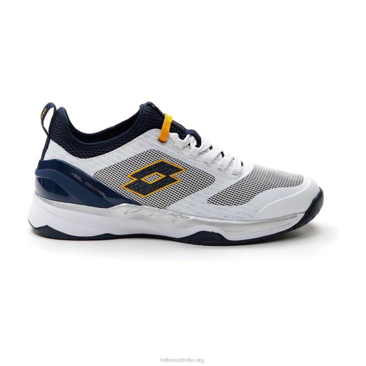 Men Lotto 204N1306 All White/Navy Blue/Saffron White Mirage 200 Speed