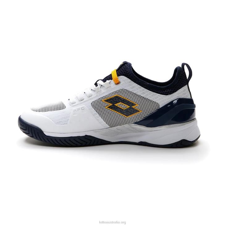 Men Lotto 204N1306 All White/Navy Blue/Saffron White Mirage 200 Speed