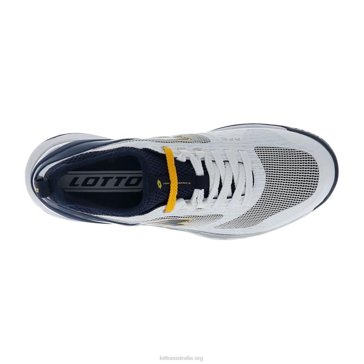 Men Lotto 204N1306 All White/Navy Blue/Saffron White Mirage 200 Speed